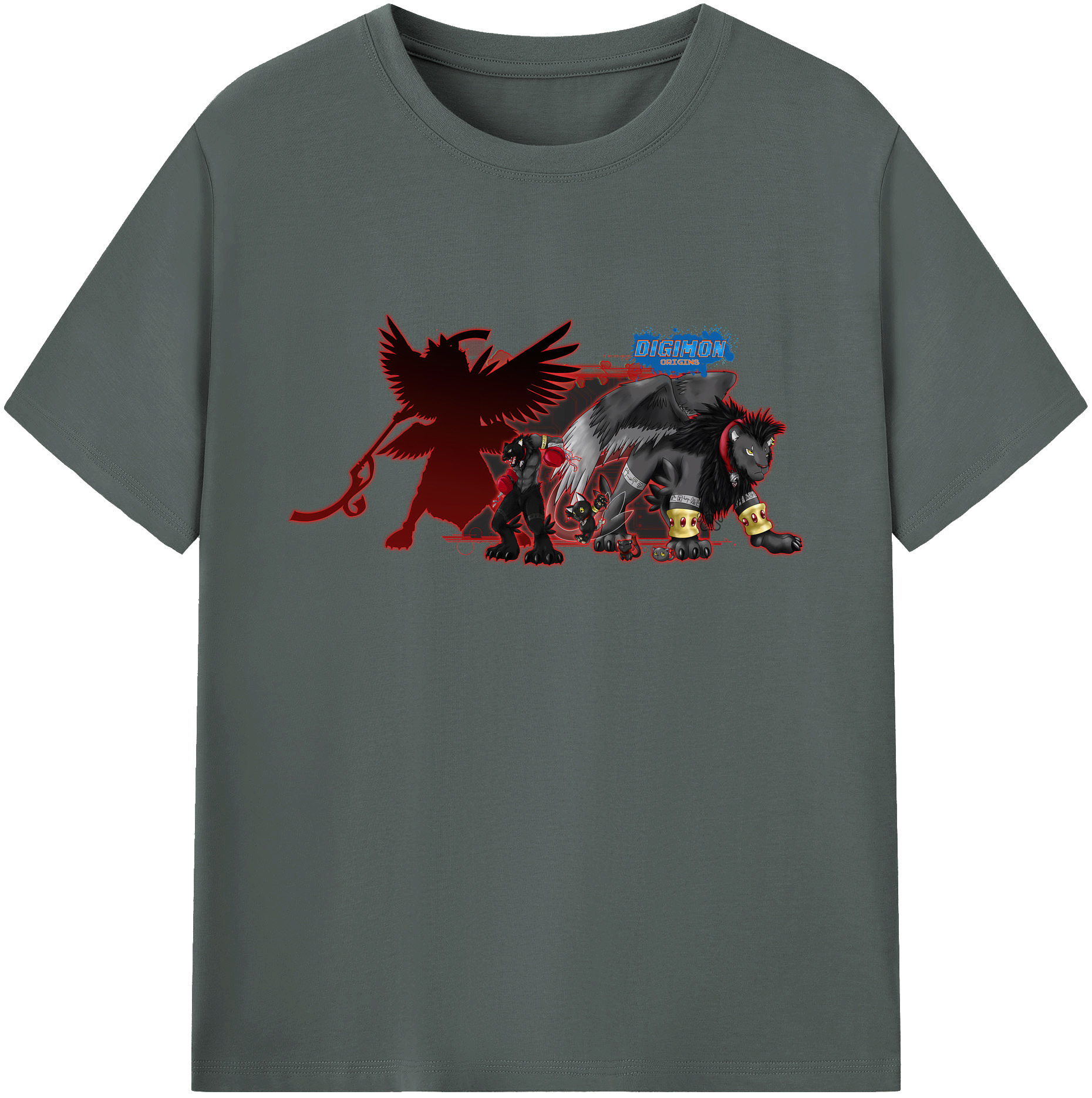 （画像用） Digimon デジタルモンスター/デジモン 綿100％ メンズ半袖Tシャツ｜肌触りやわらか＆通気性